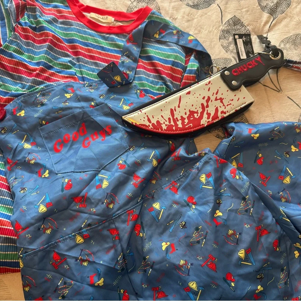 Adult Chucky Costume with Knife Purse Accessory - Picture 2 of 5